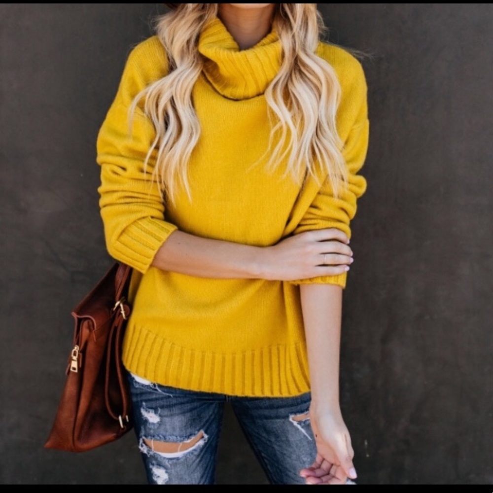 HENRY MUSTARD TURTLENECK SWEATER